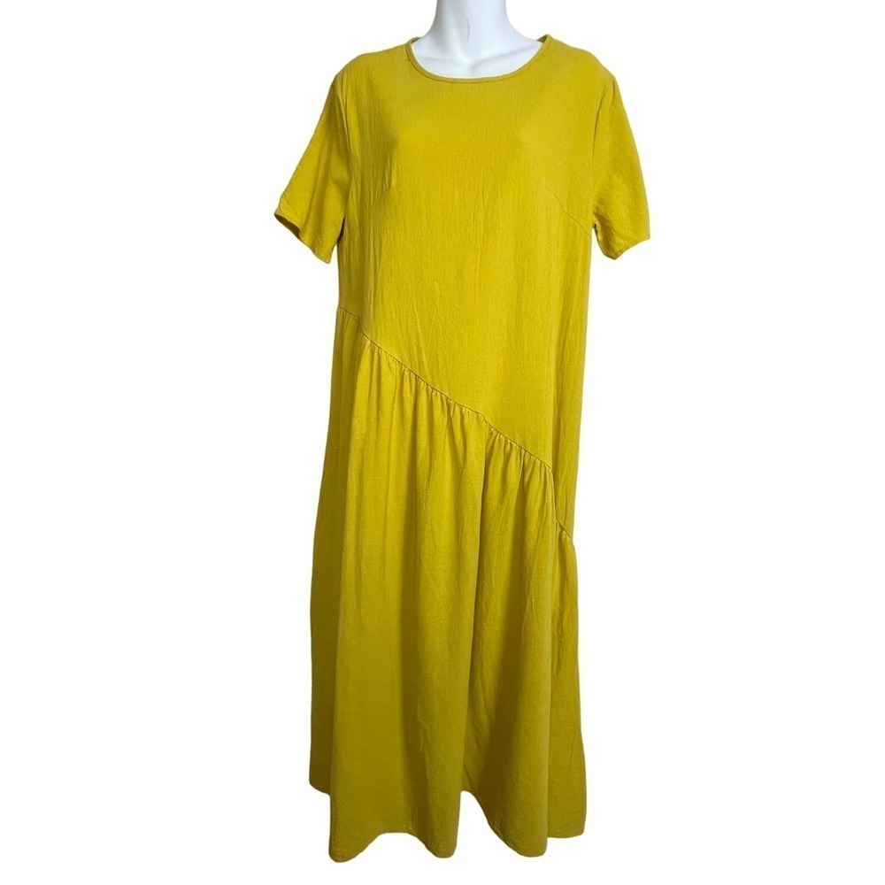 NWT Emery‎ Rose Mustard Yellow Praire Easy Comfy Dress Size L